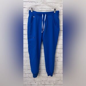 Figs Zamora Royal Blue Jogger Scrub Pants Classic Fit Yoga Waist Small Petite